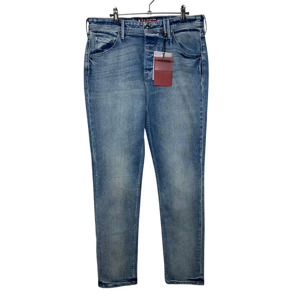 Vayder Maurizio Jeans Mens Tapered Fit Luxury Blue Stretch Denim Size 32 NWT